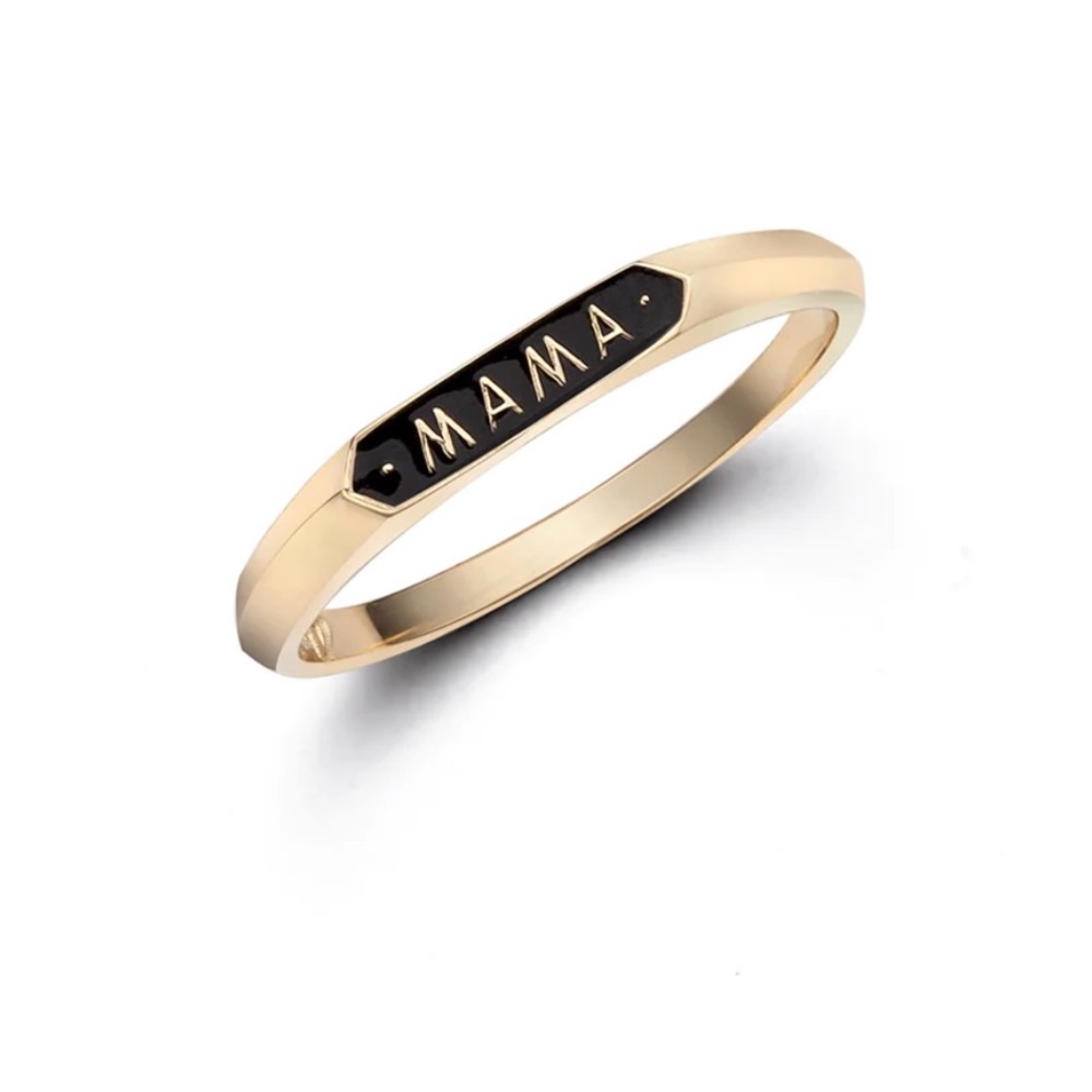 Gold and Black 'Mama' Ring